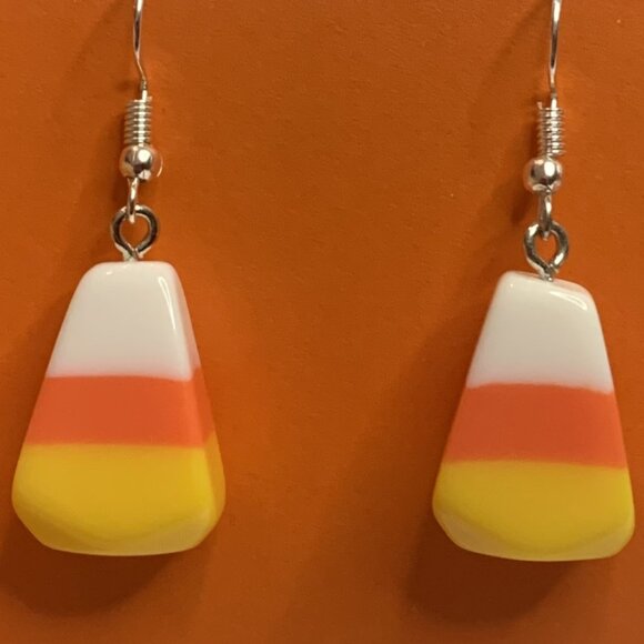 Candy Corn Earring, Halloween Earring, Funny Food Earring, Fall Earring, Candy - Picture 4 of 8